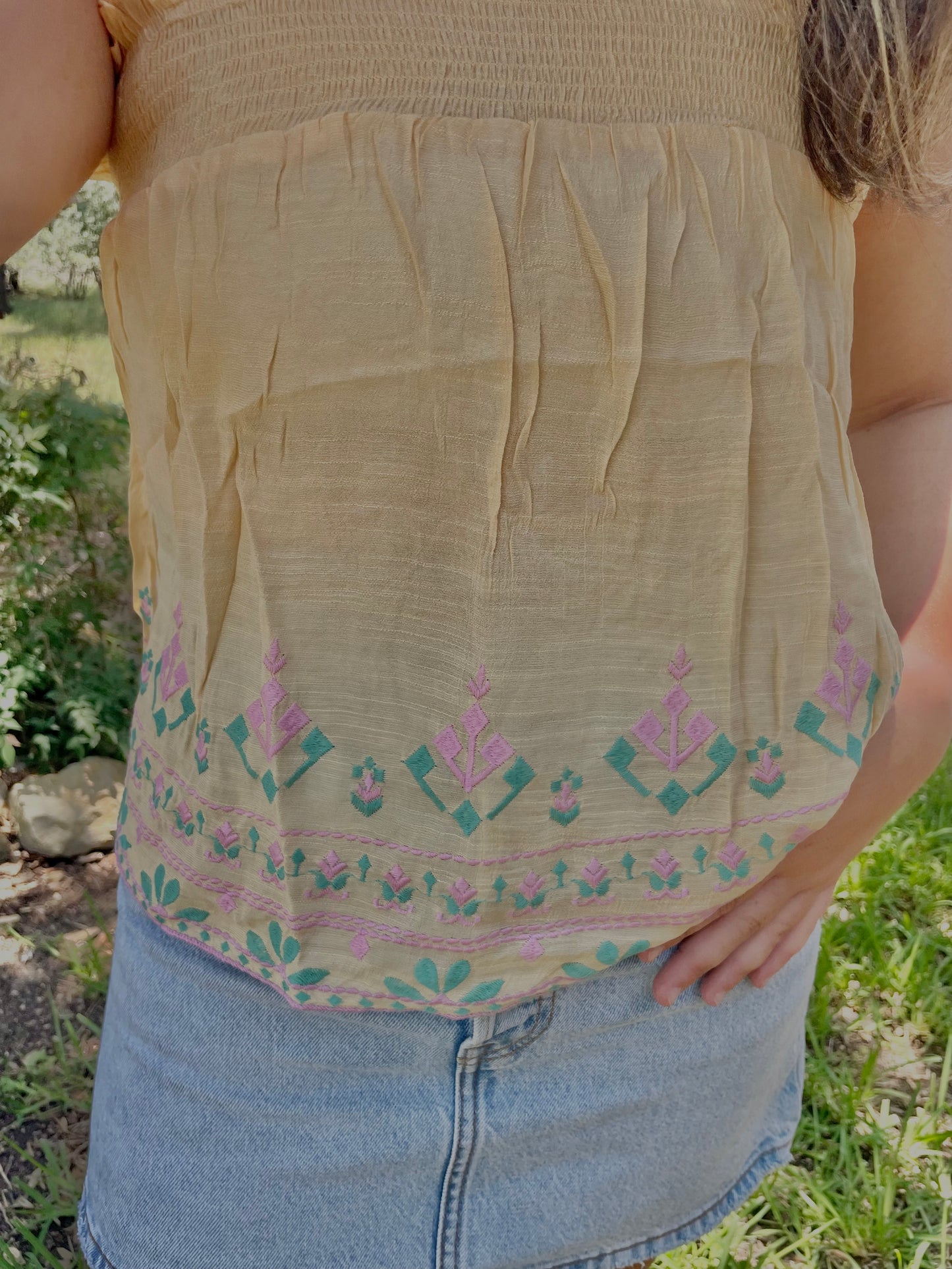 Smock Embroidered Top
