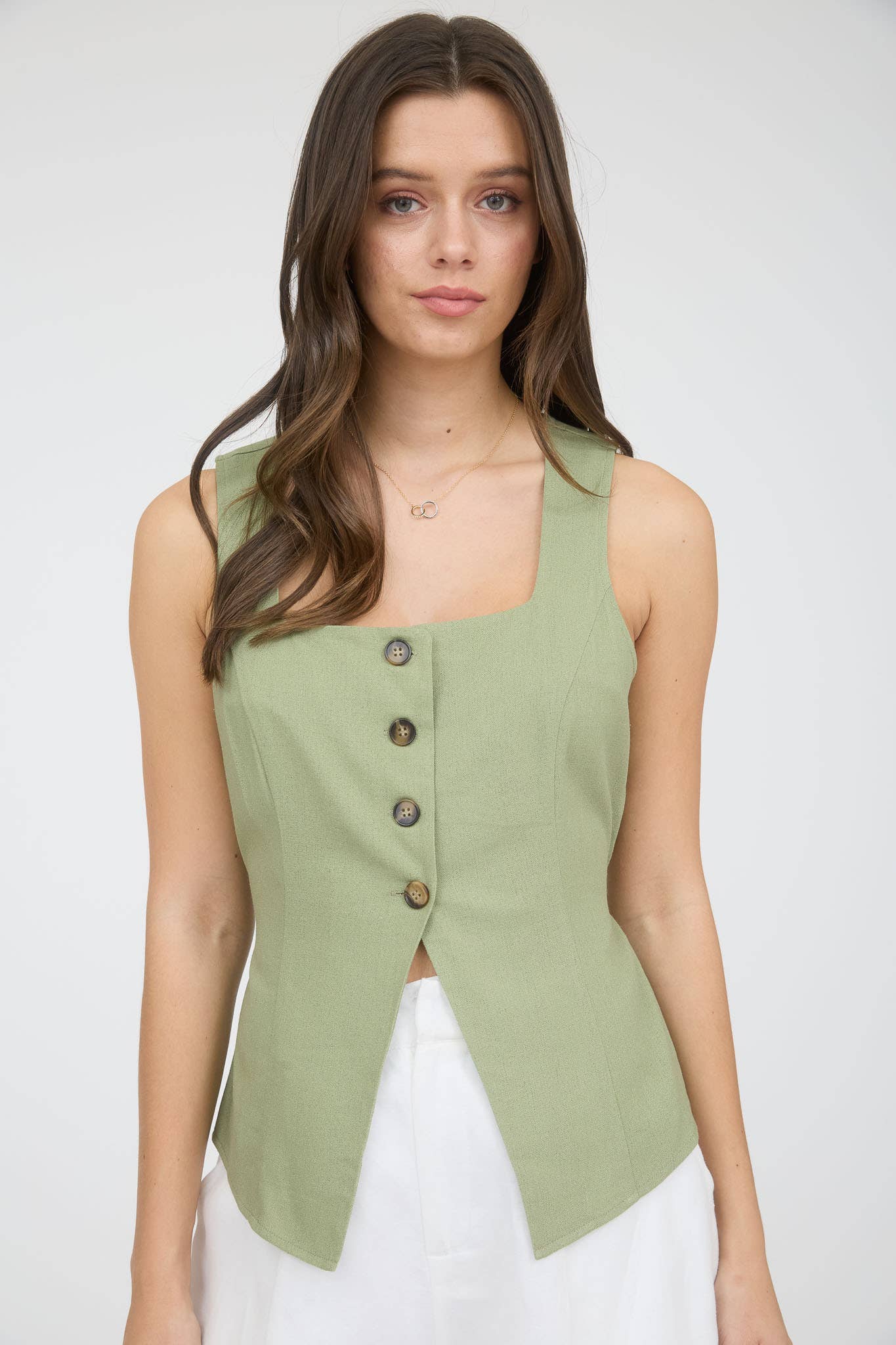 Layla Linen Button Down Top