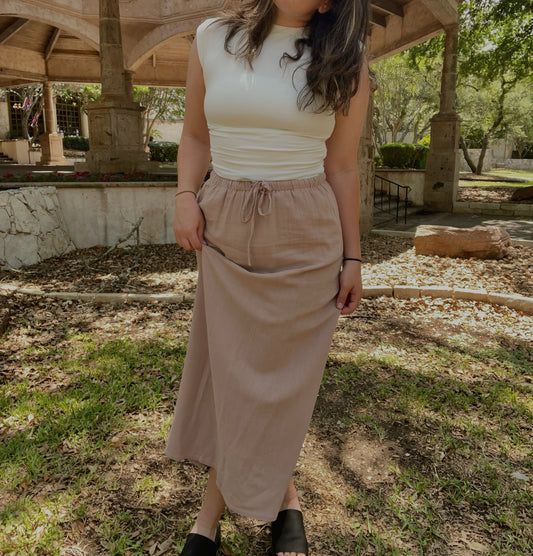 Lilah Linen Midi Skirt