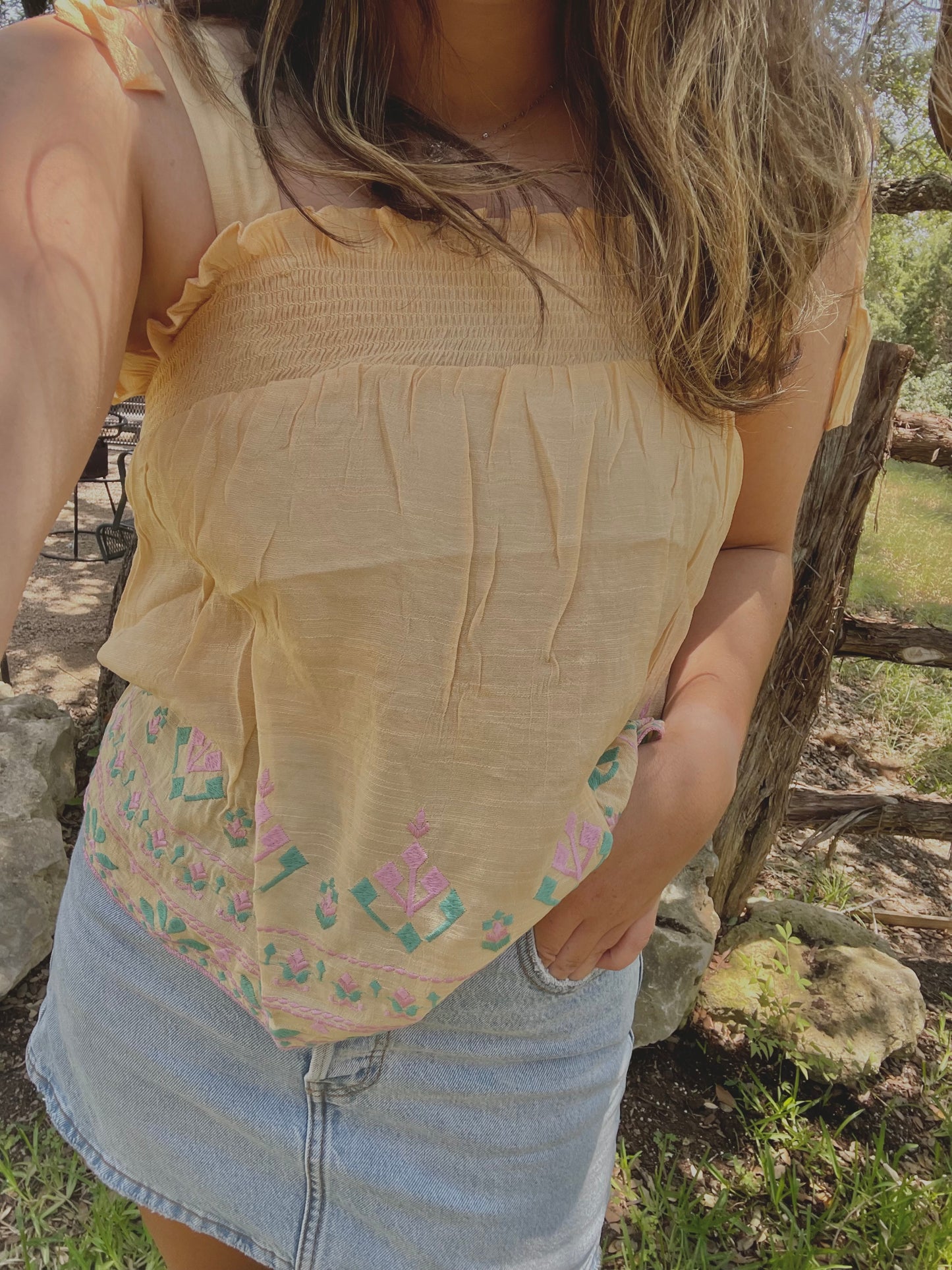 Smock Embroidered Top