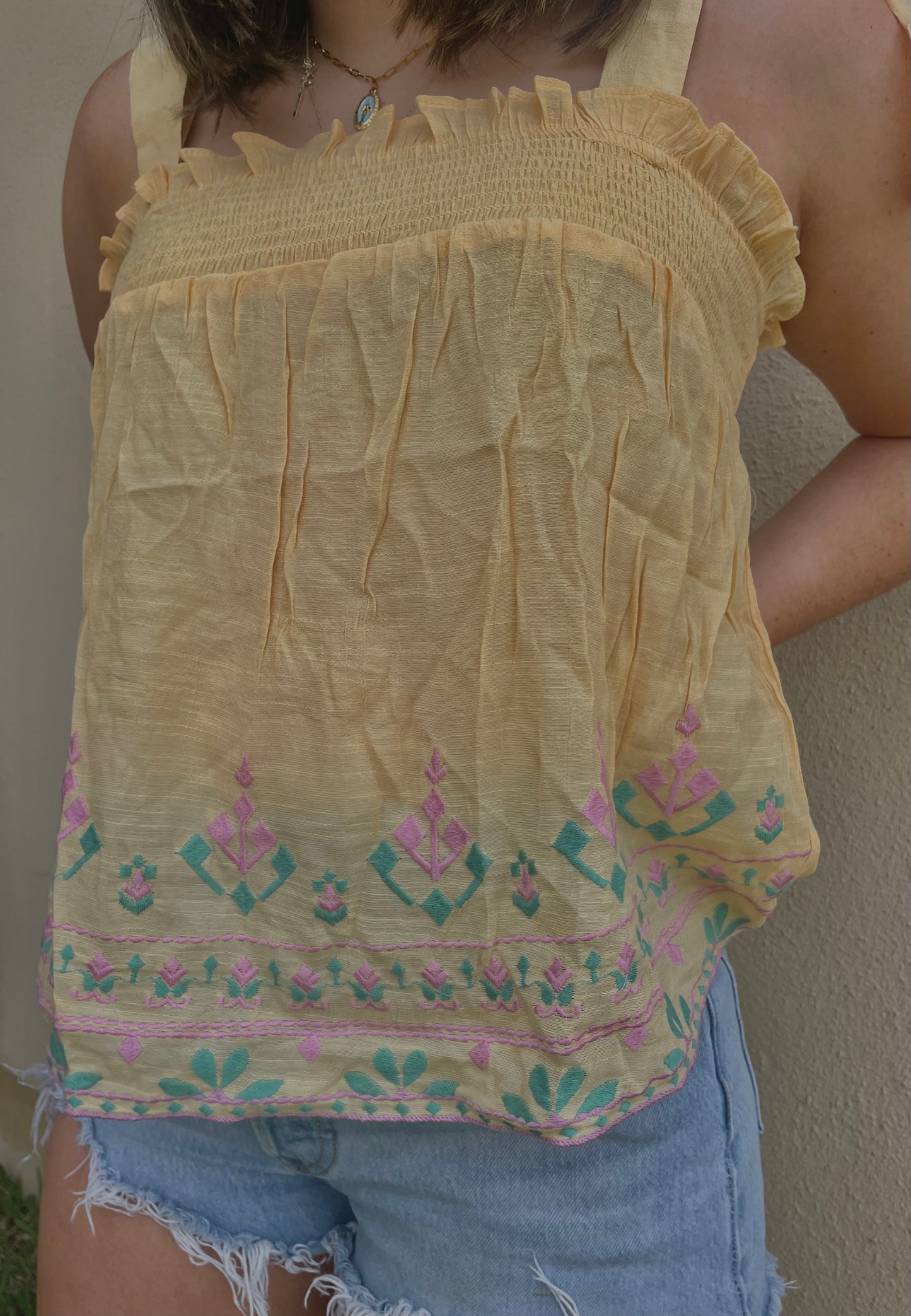 Smock Embroidered Top