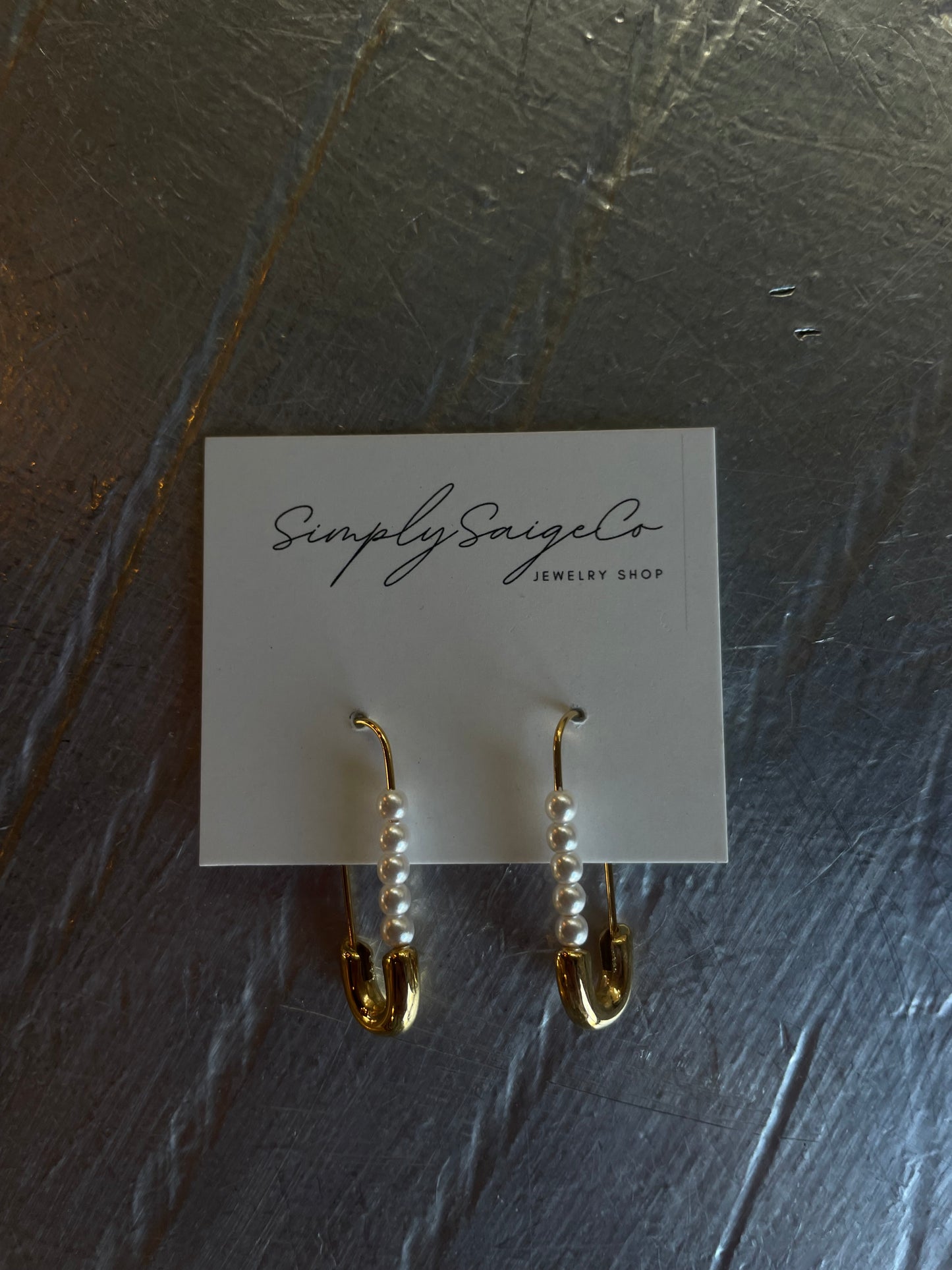 Safety-Pin Drop Earrings
