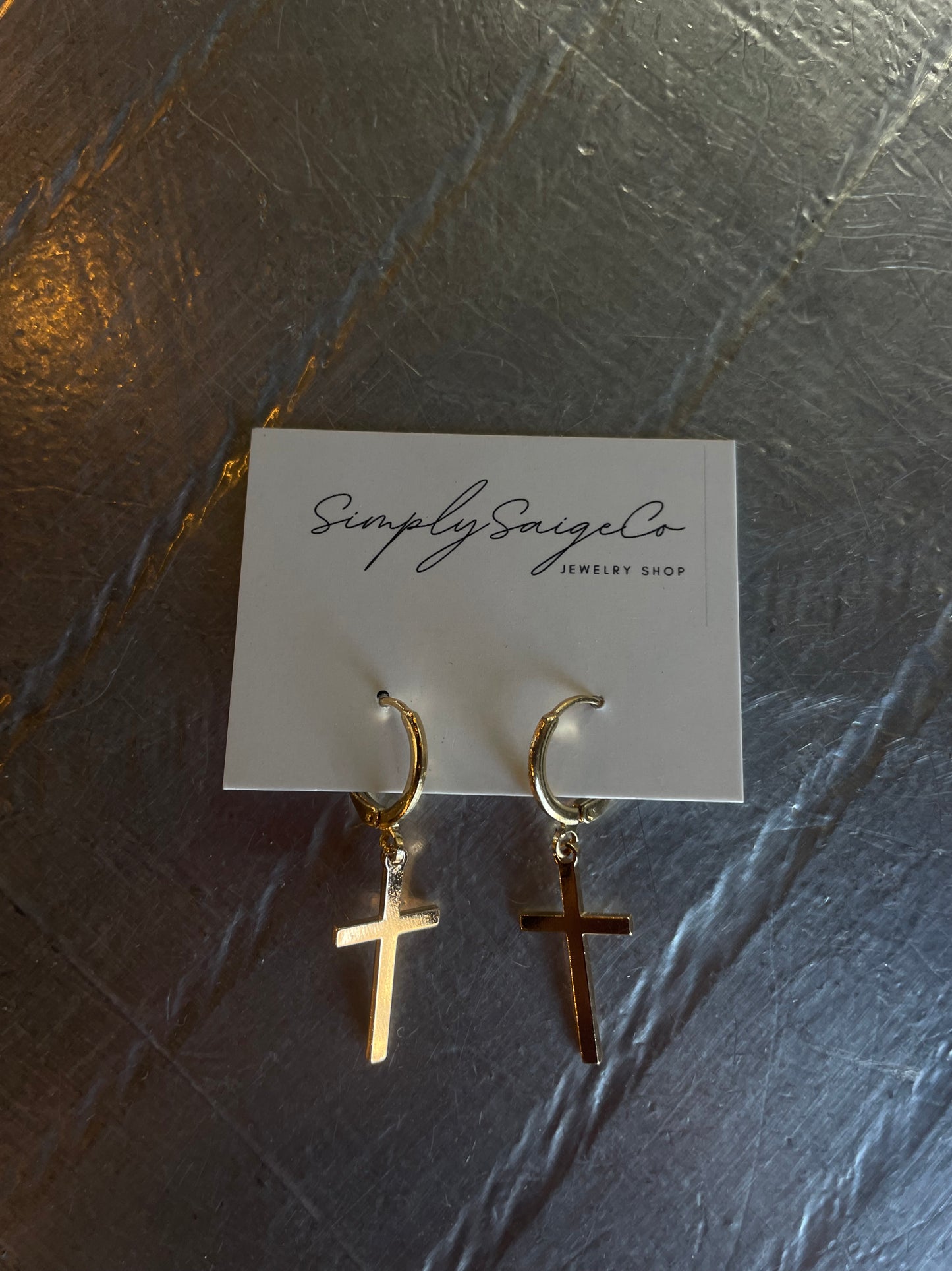 Cross Huggie Dangles