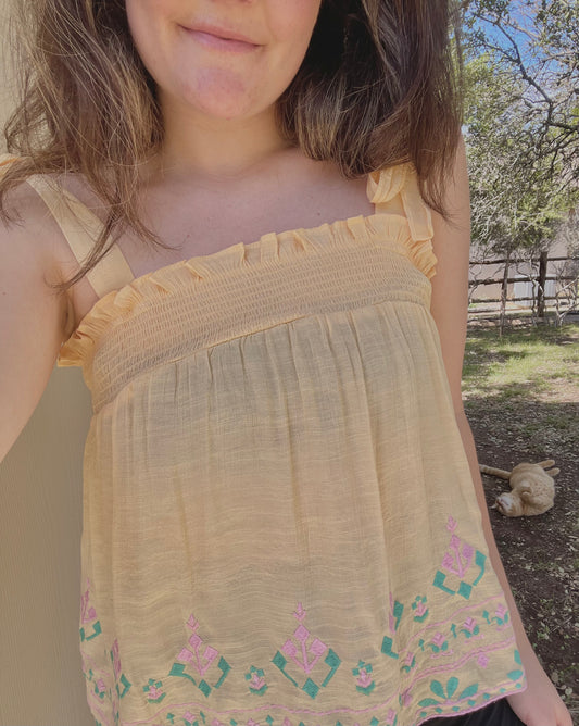 Smock Embroidered Top