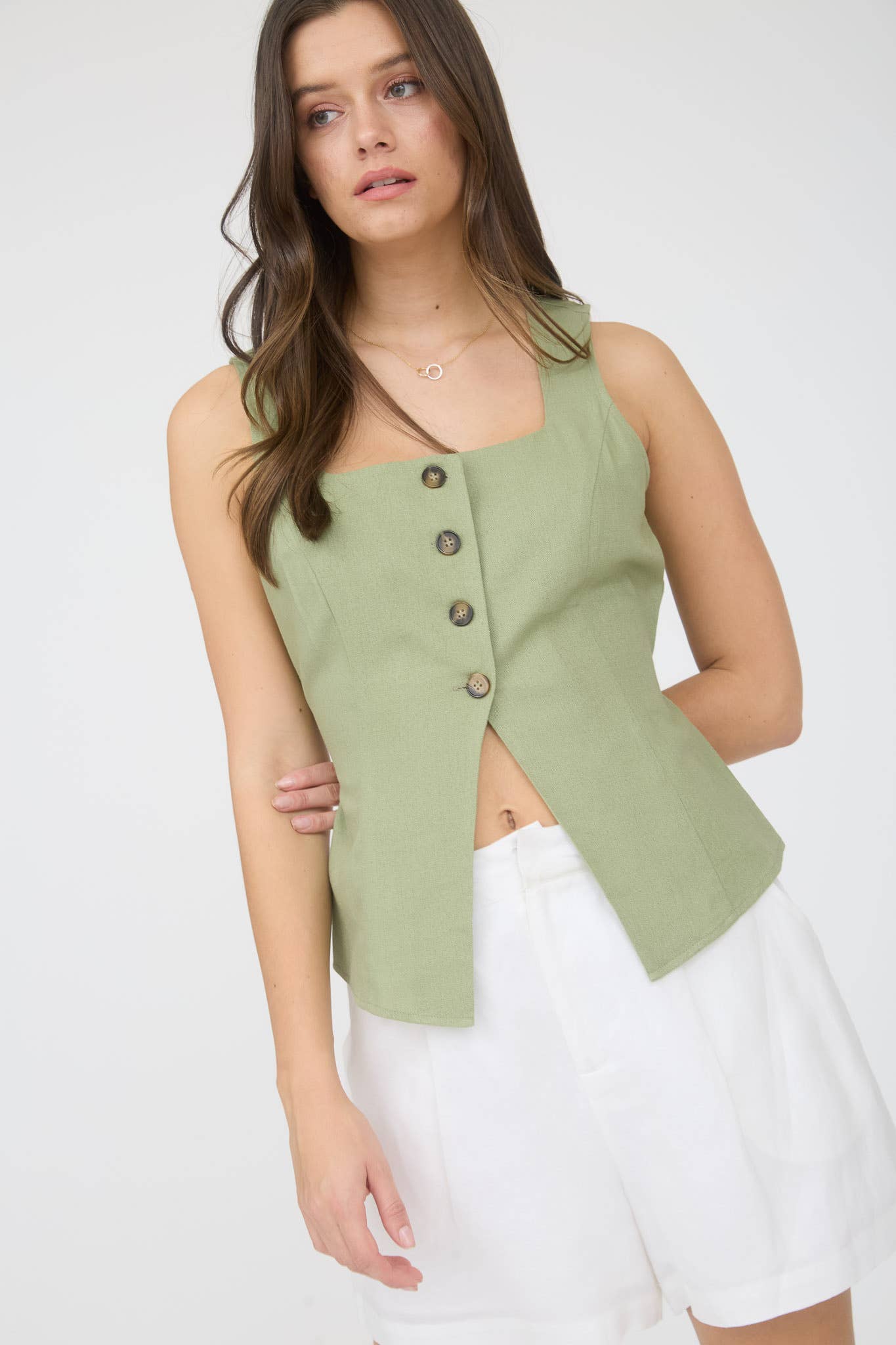 Layla Linen Button Down Top