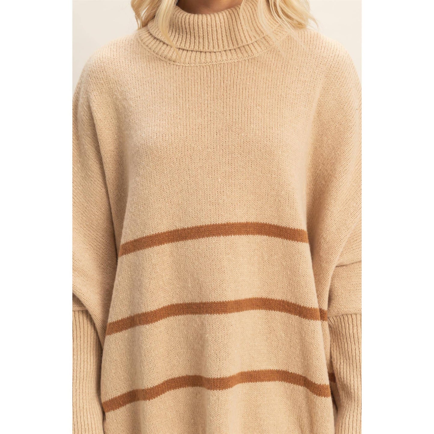Striped Turtle Neck Sweater