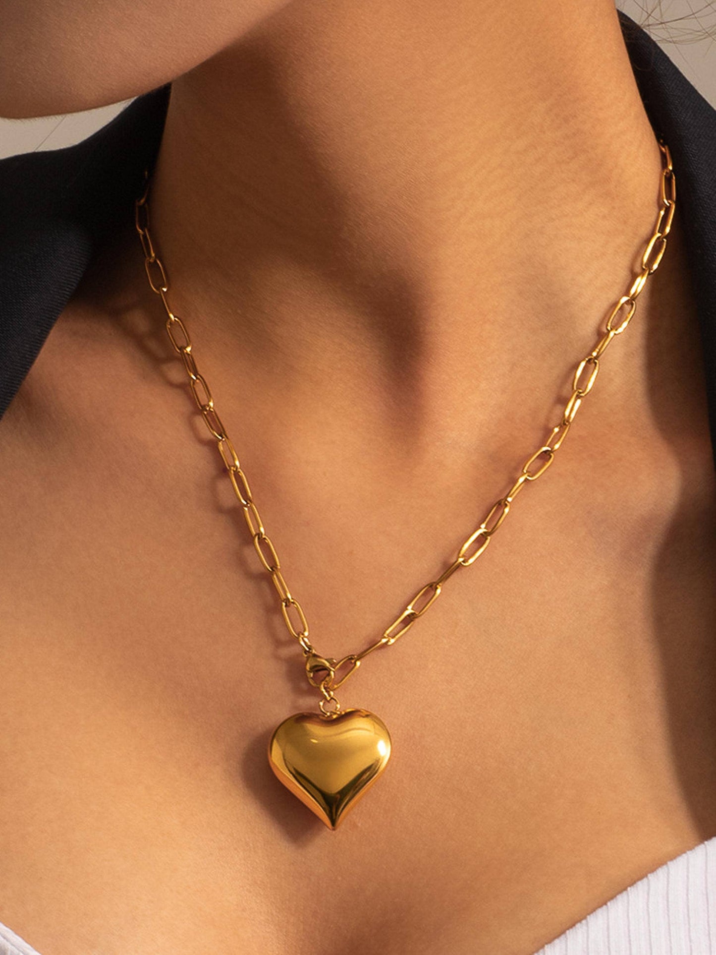 Paris Heart Chain Necklace