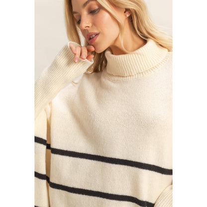 Striped Turtle Neck Sweater