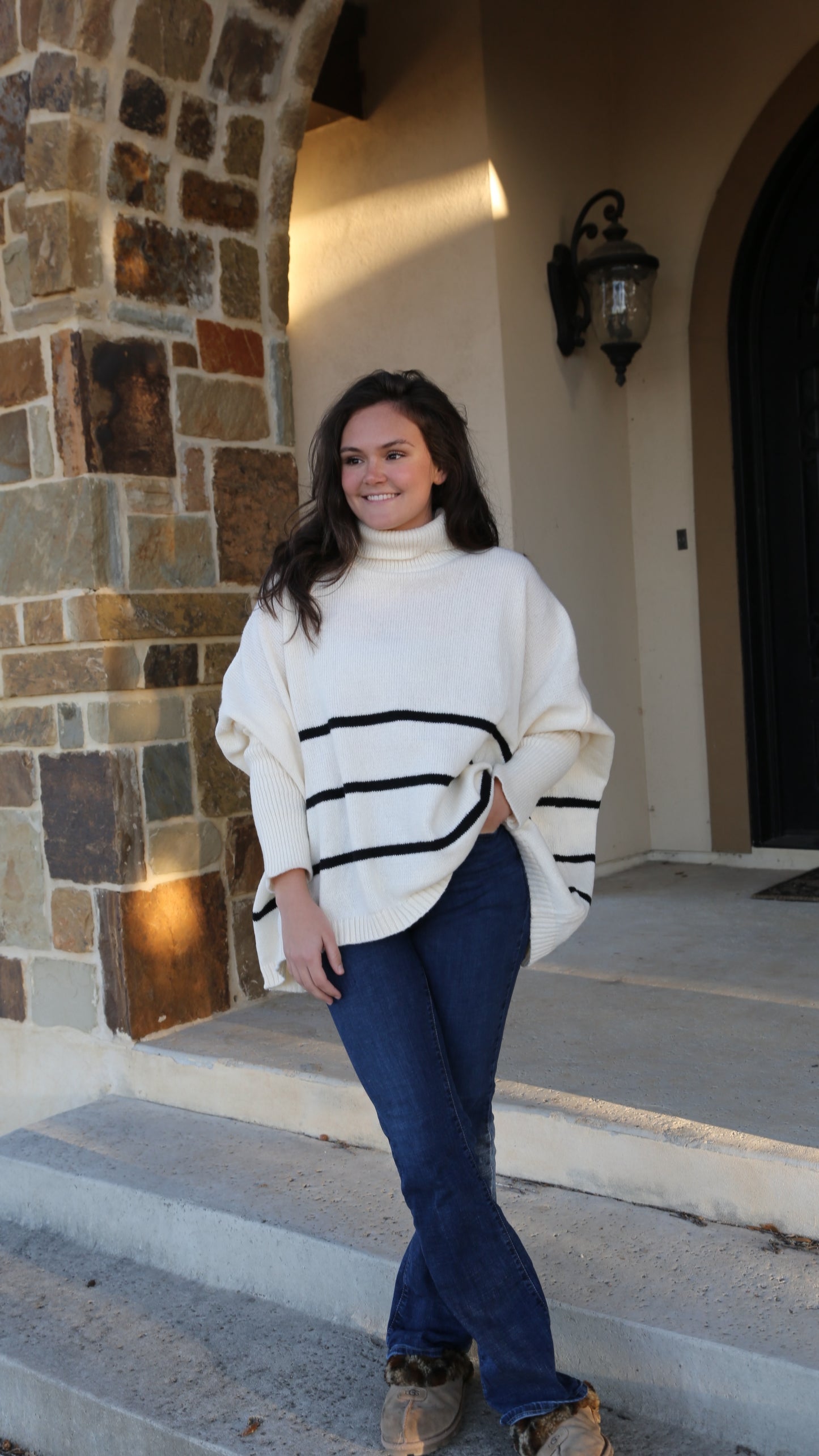 Striped Turtle Neck Sweater