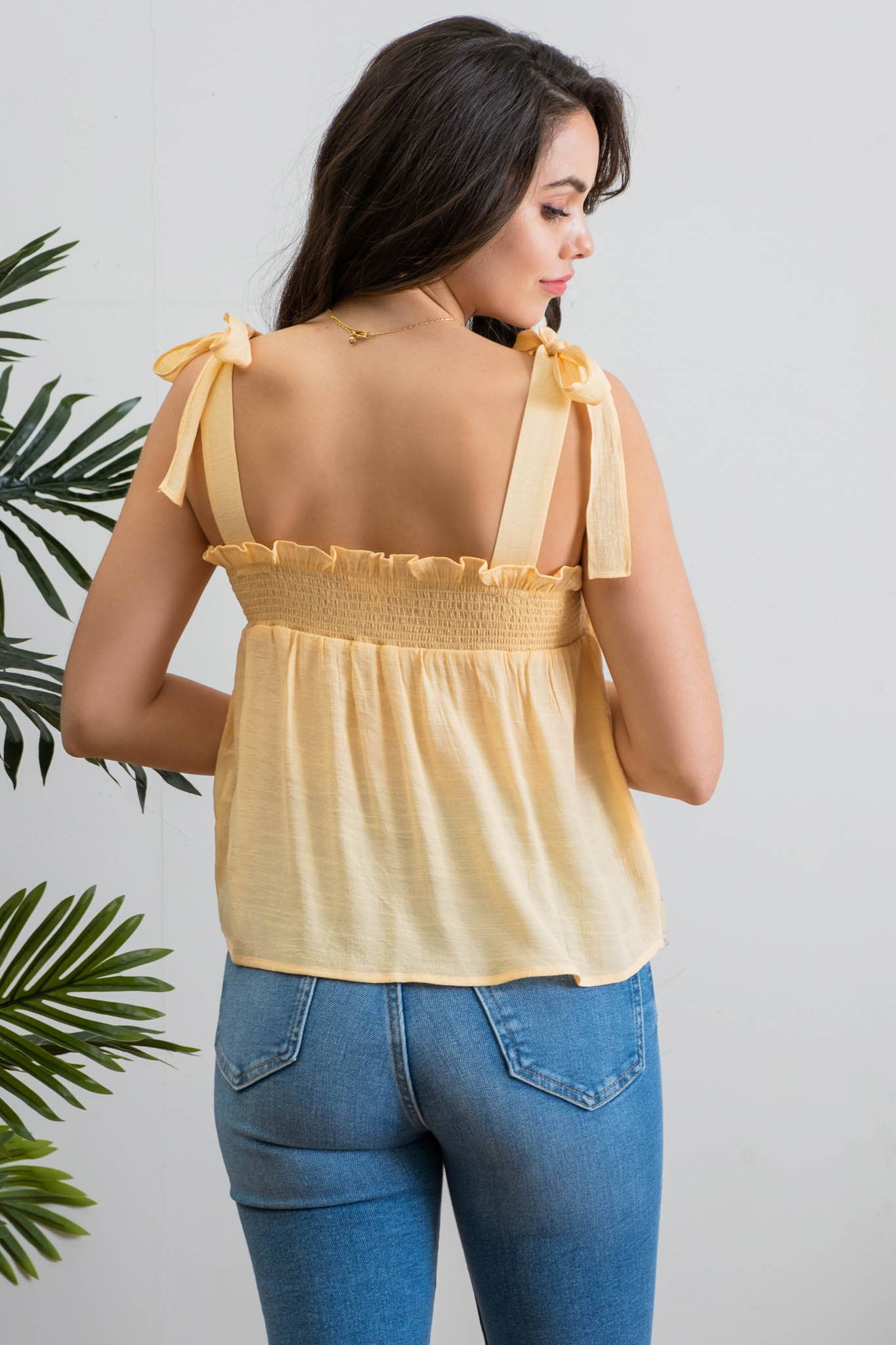 Smock embroidered top