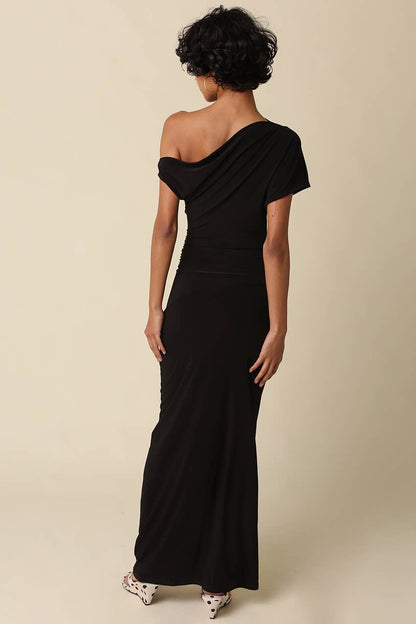 Noir One Shoulder Maxi Dress