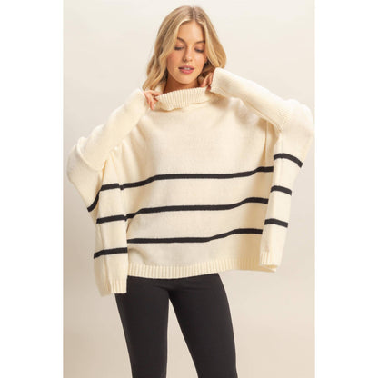 Striped Turtle Neck Sweater