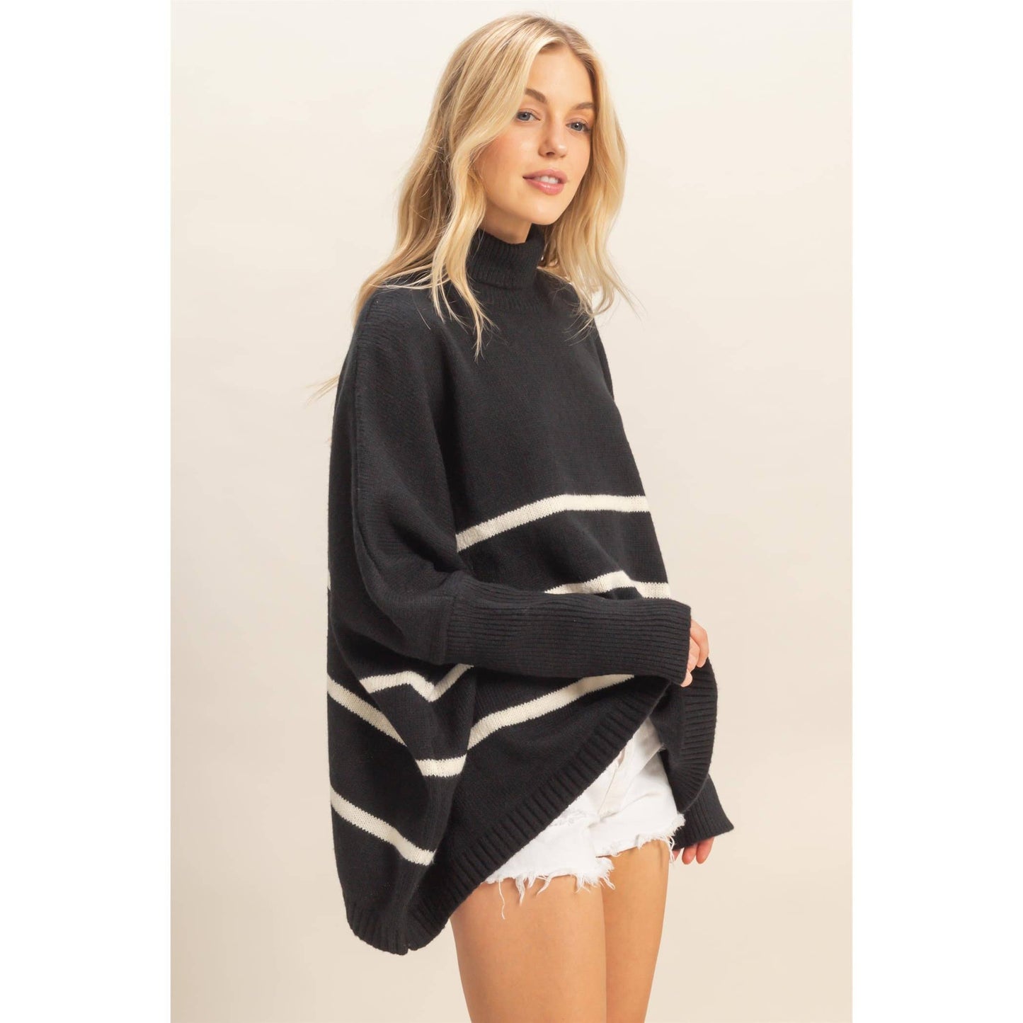 Striped Turtle Neck Sweater