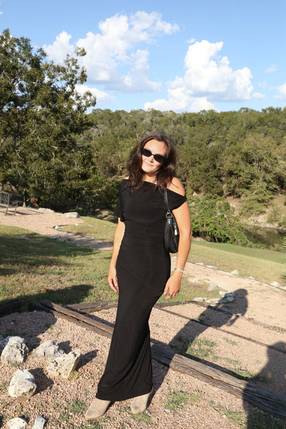 Noir One Shoulder Maxi Dress