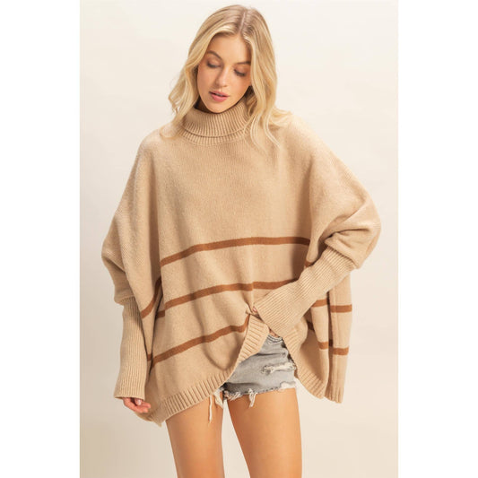 Striped Turtle Neck Sweater