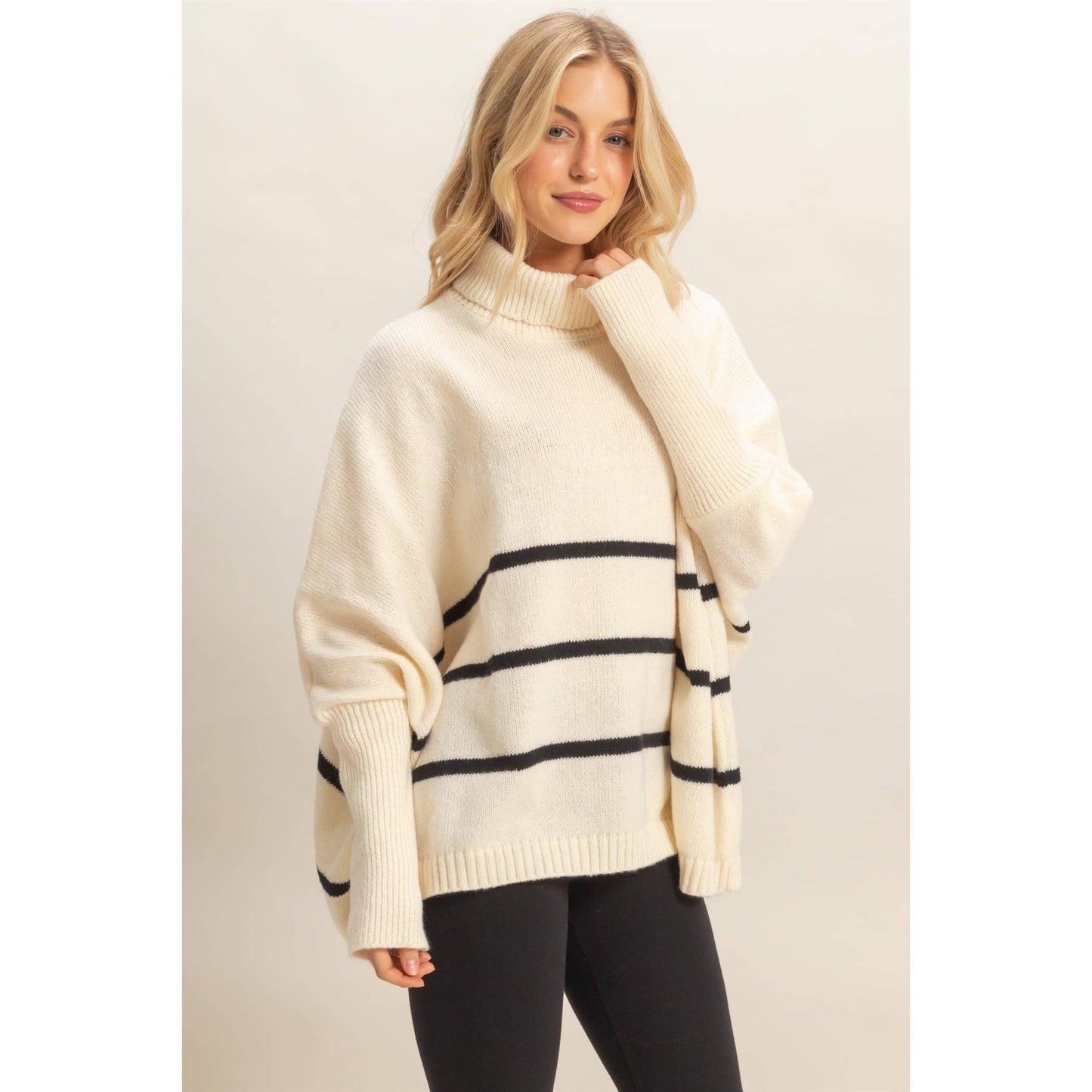 Striped Turtle Neck Sweater