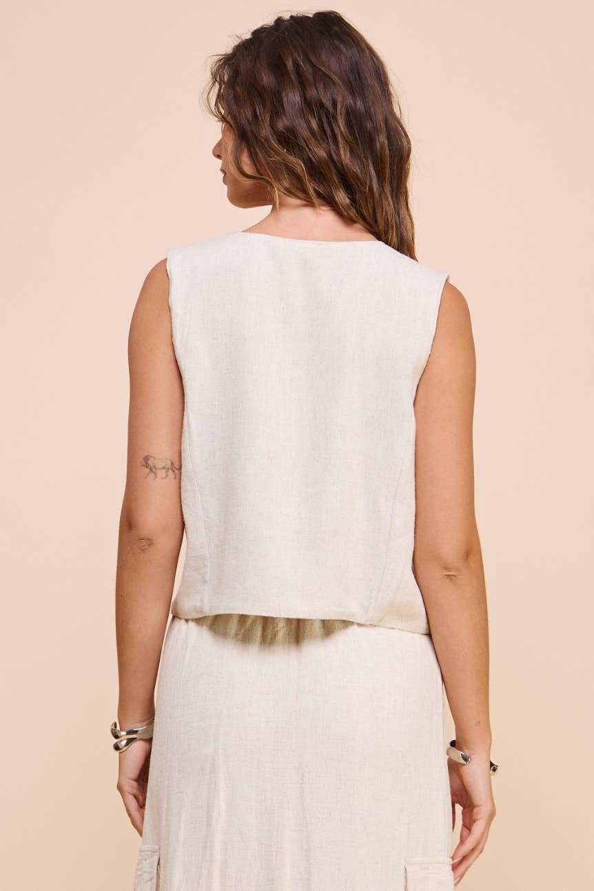 Lucy Linen Tie Vest