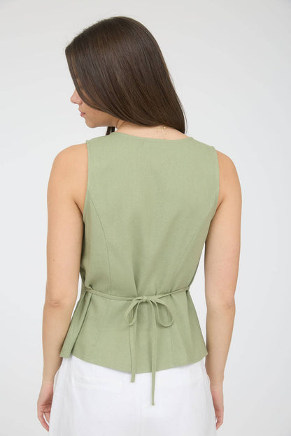 Layla Linen Button Down Top