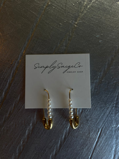 Safety-Pin Drop Earrings