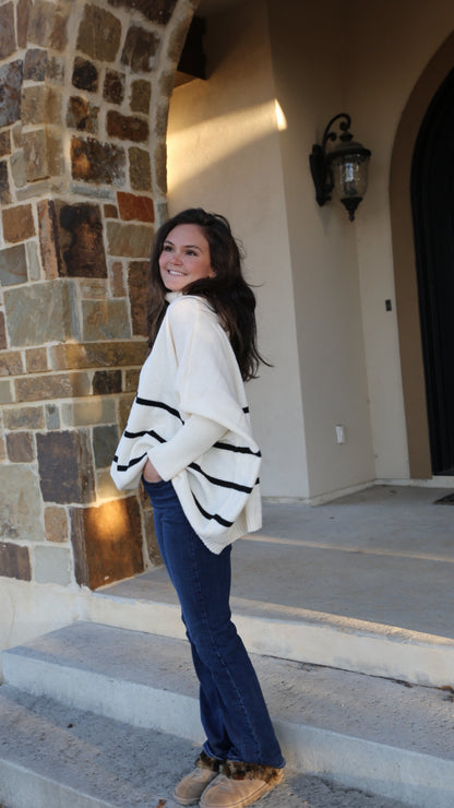 Striped Turtle Neck Sweater
