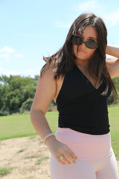 Soft Knit Foldover Flare Pants