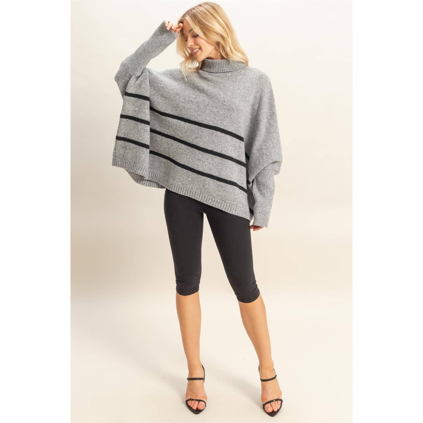 Striped Turtle Neck Sweater