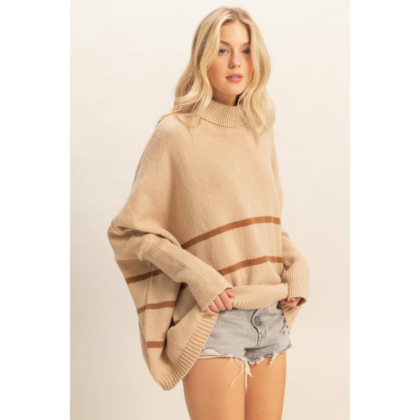 Striped Turtle Neck Sweater