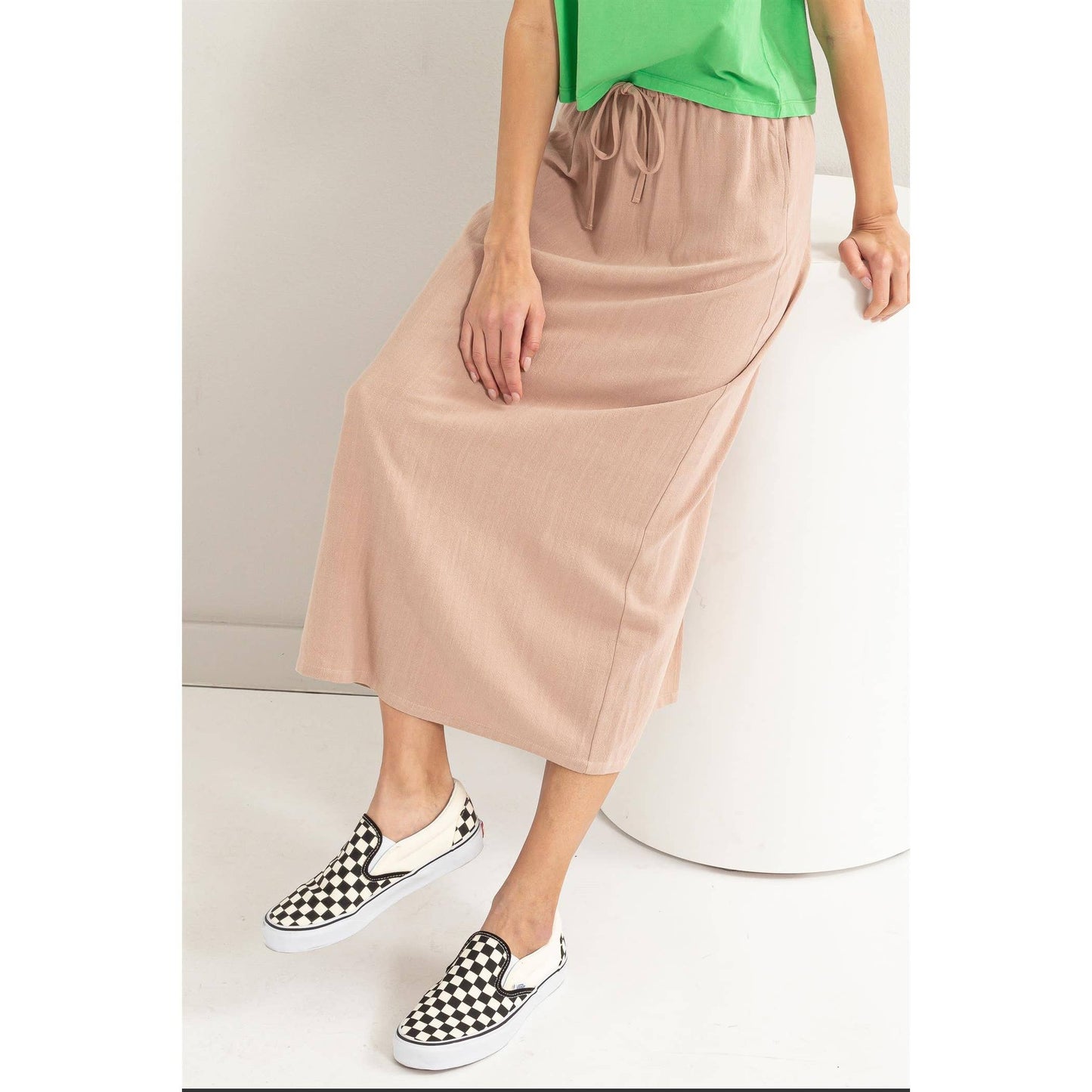 Lilah Linen Midi Skirt